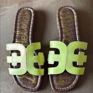 Sam Edelman Yellow and Brown Geometric Sandals